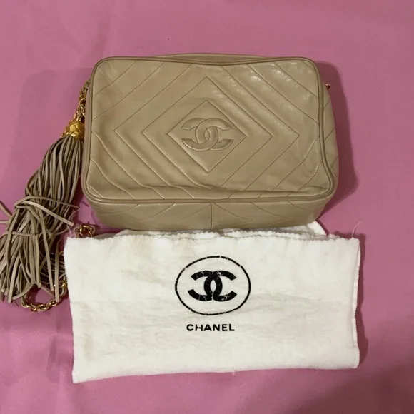 Chanel Lambskin Diamond CC Tassel Camera Bag - Picture 16 of 16